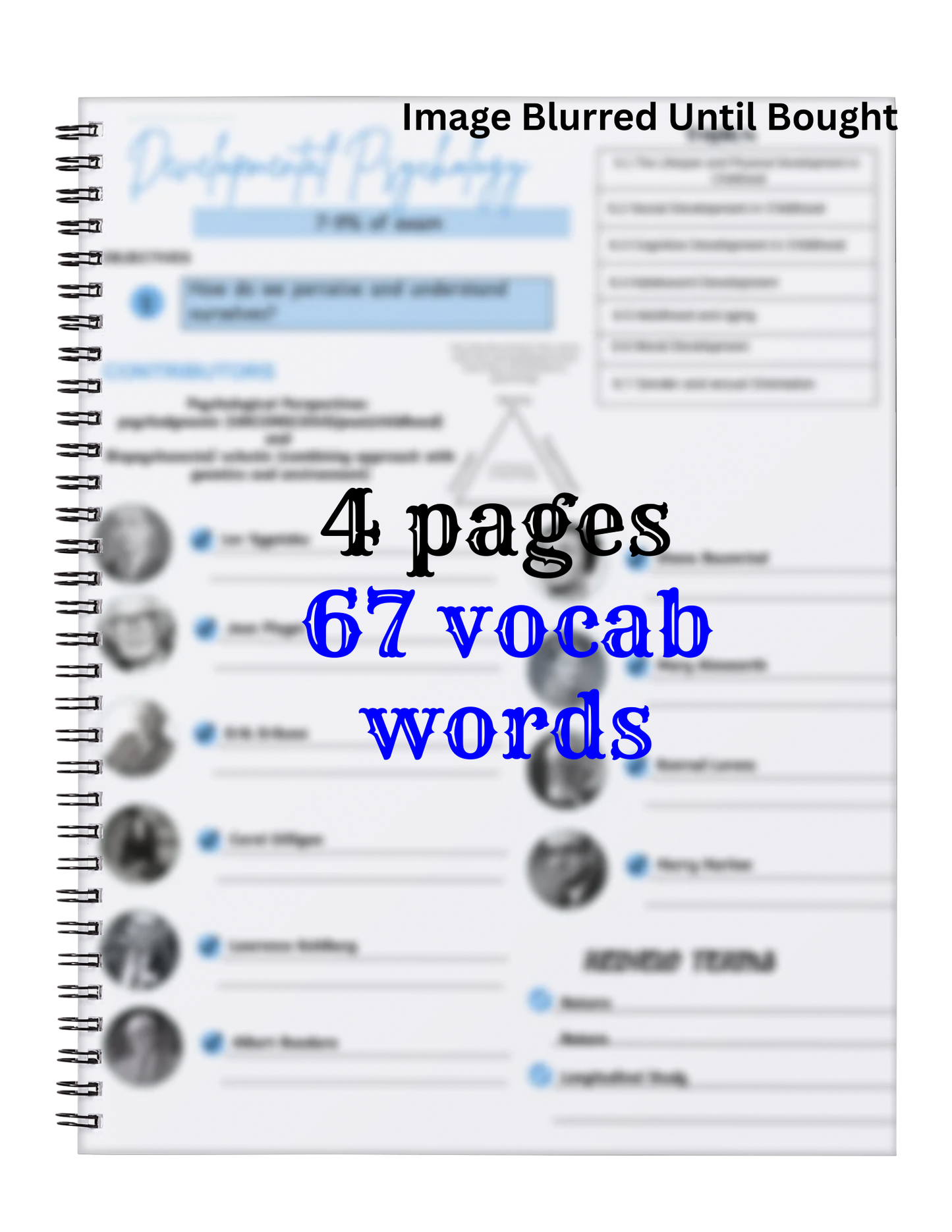 Developmental Psychology UNIT 6 AP Psychology note fill-in