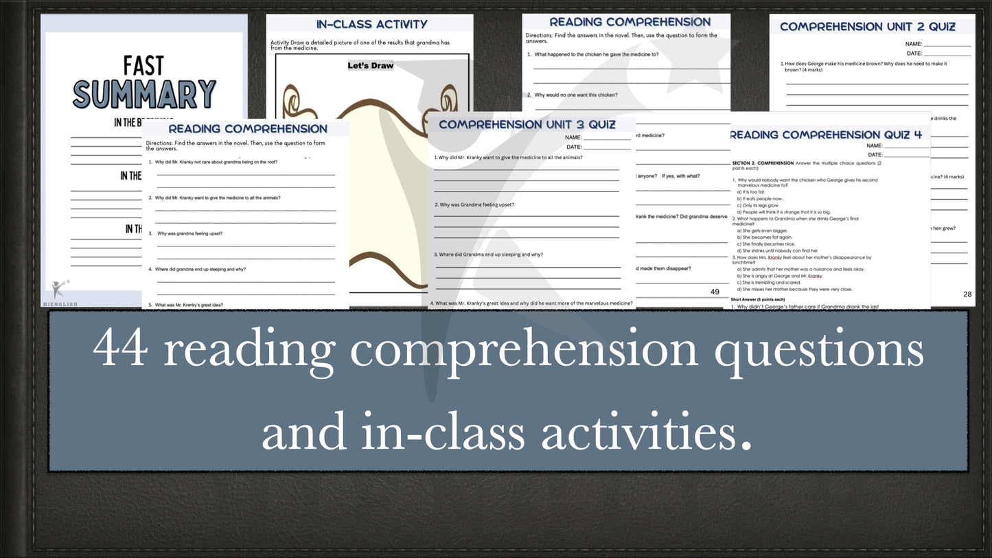 George's Marvelous Medicine Novel Study