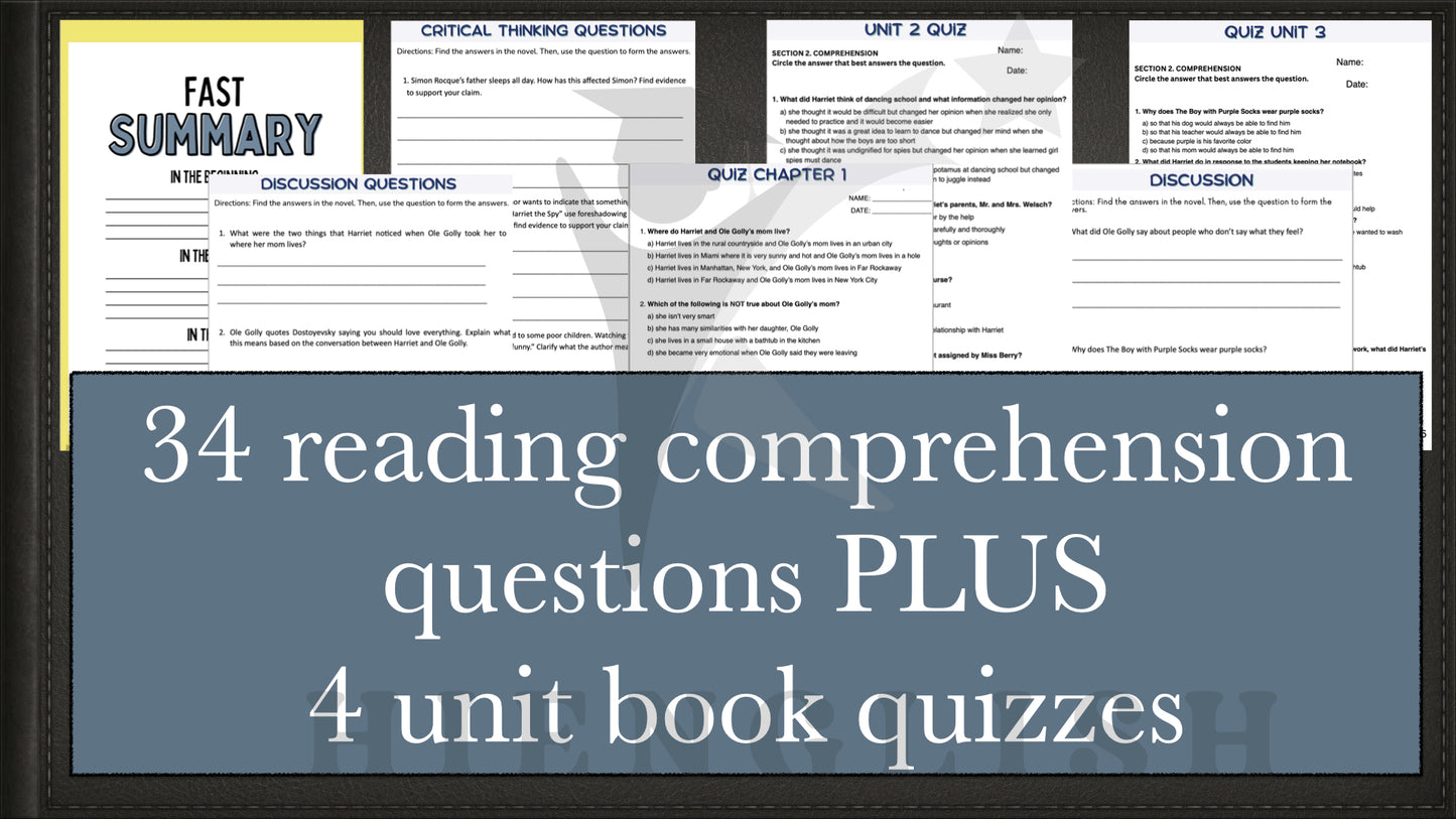 Harriet the Spy Novel Study