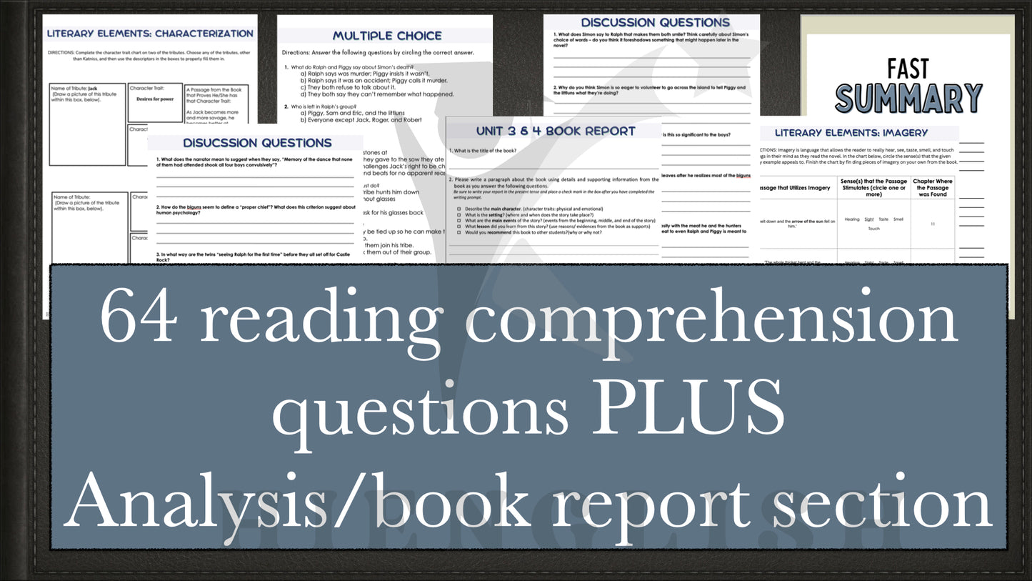 Lord of the Flies Novel Study