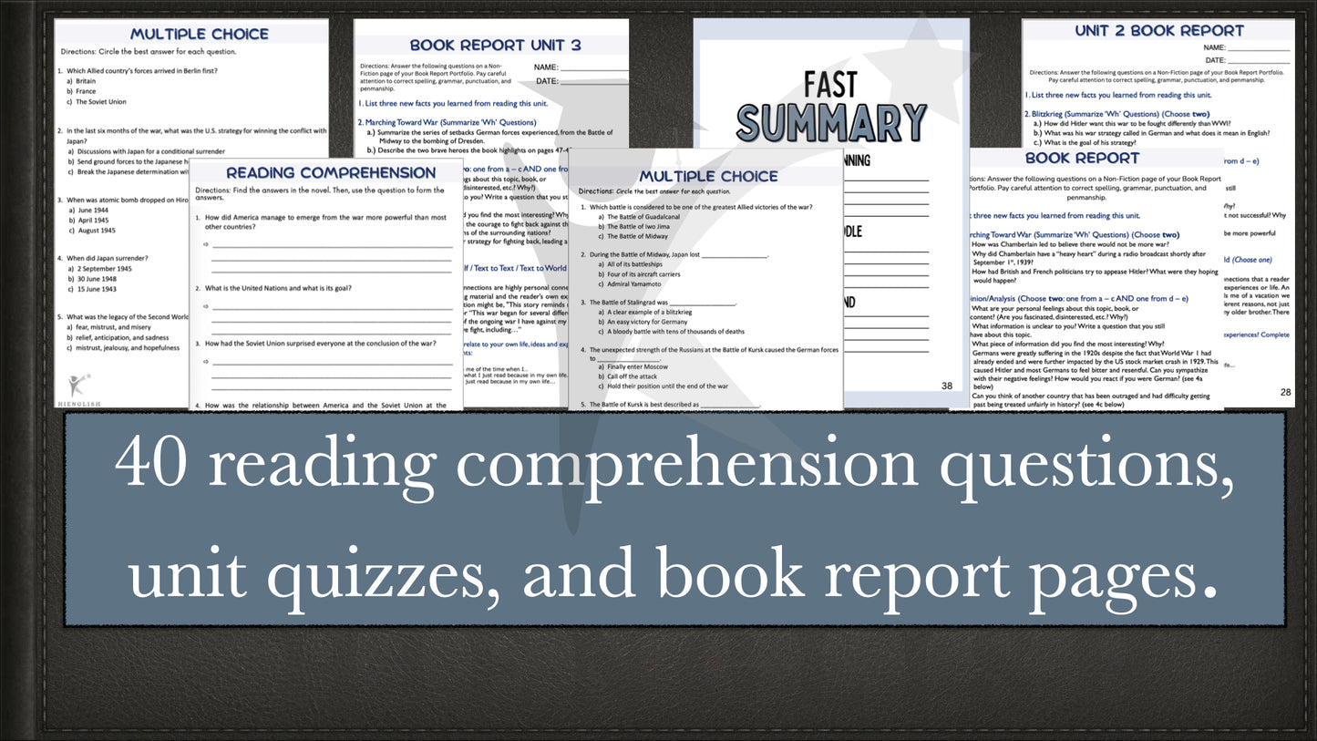 The Second World War Novel Study